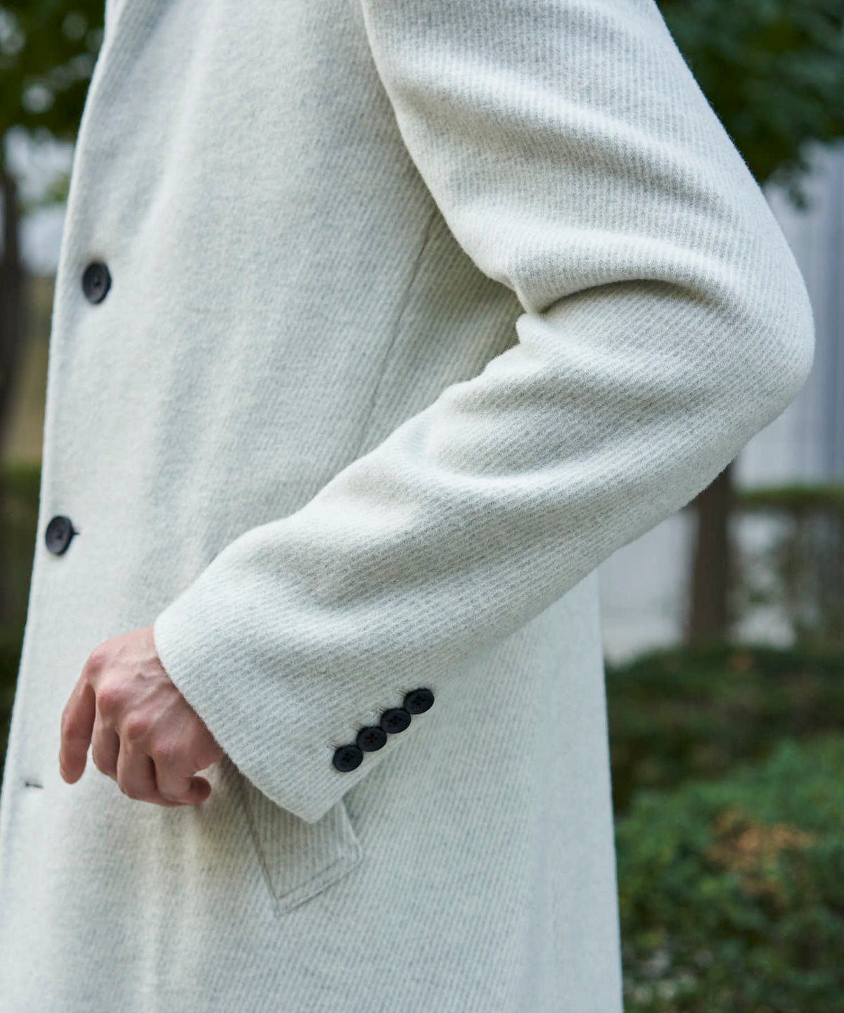 【決算セール限定価格】カシミヤスタンドカラーコート