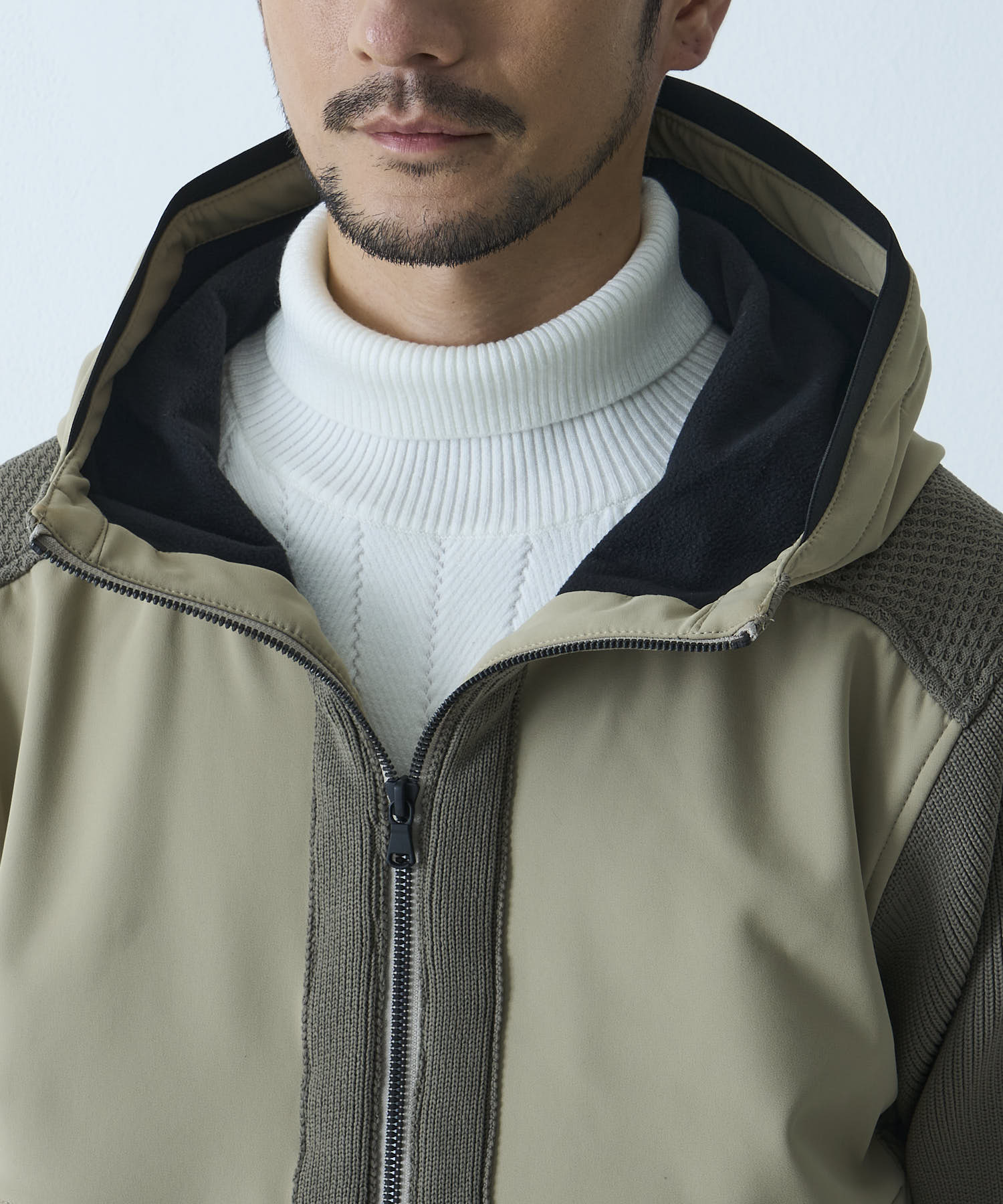 【最終値下げ】ニットコンビダウンフードブルゾン