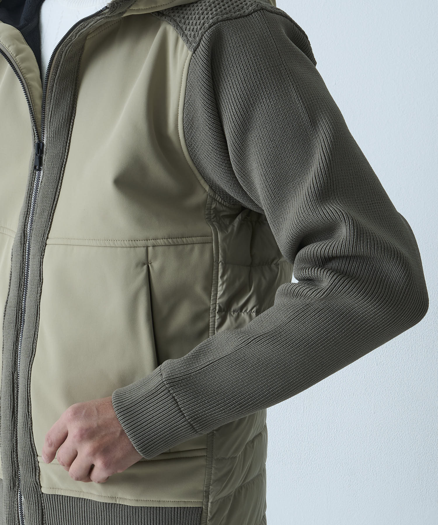 【最終値下げ】ニットコンビダウンフードブルゾン