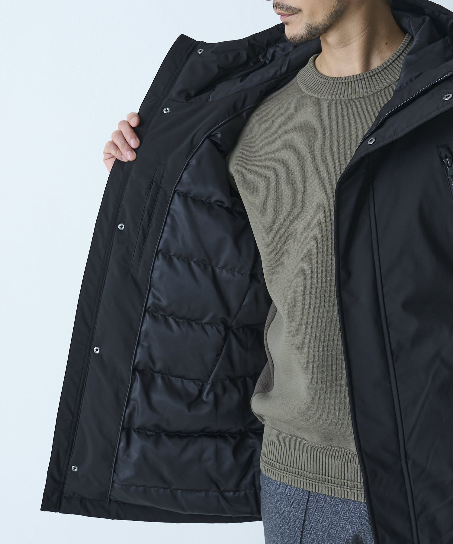 ミドル丈ダウンブルゾン