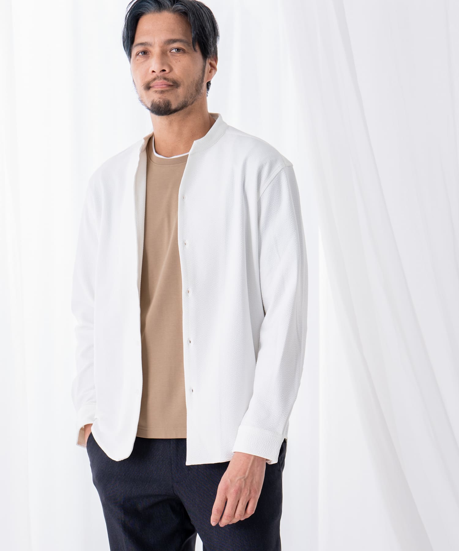 ホワイト model:186㎝ 着用サイズ:L