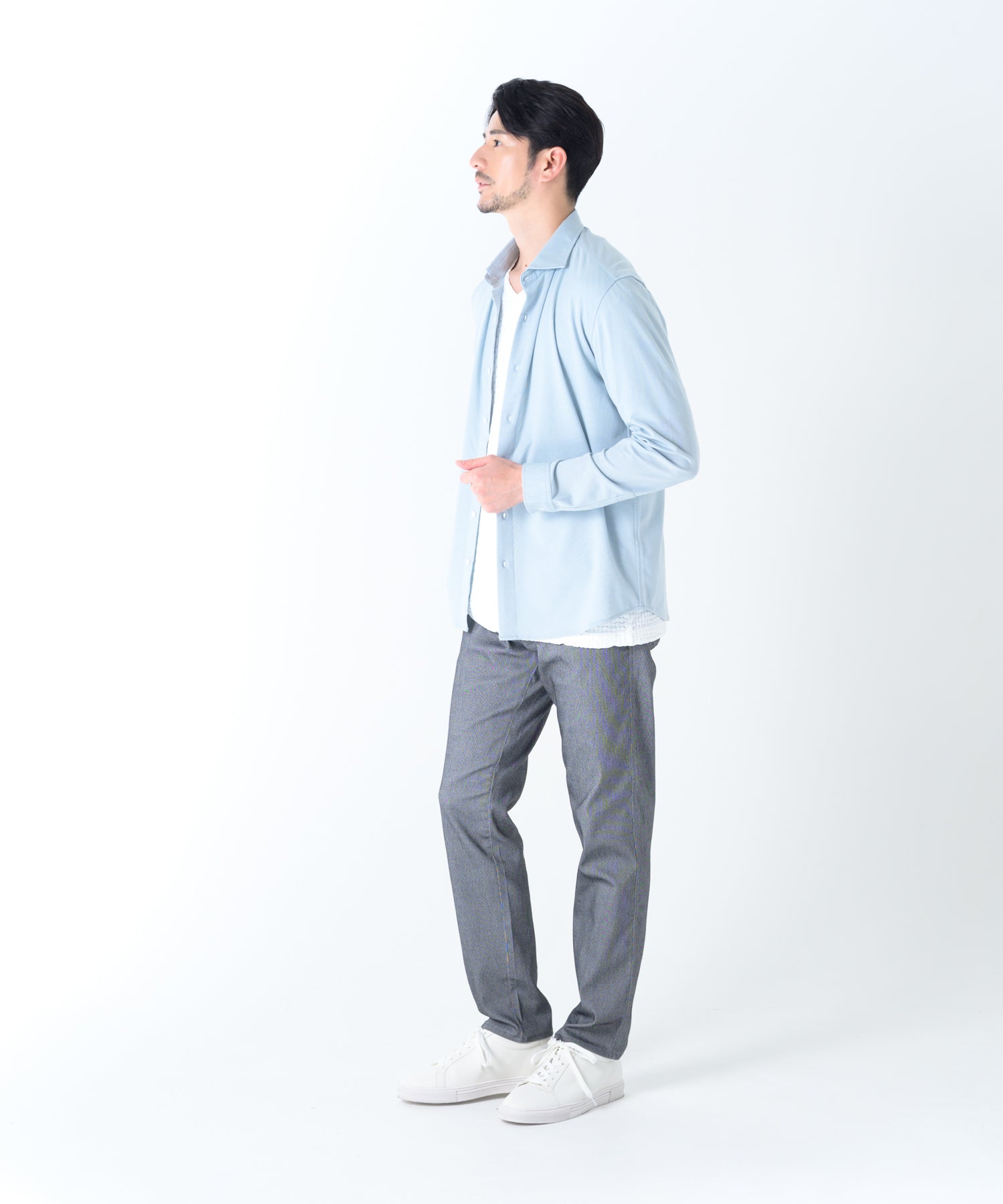 シルク混ストレッチシャツ