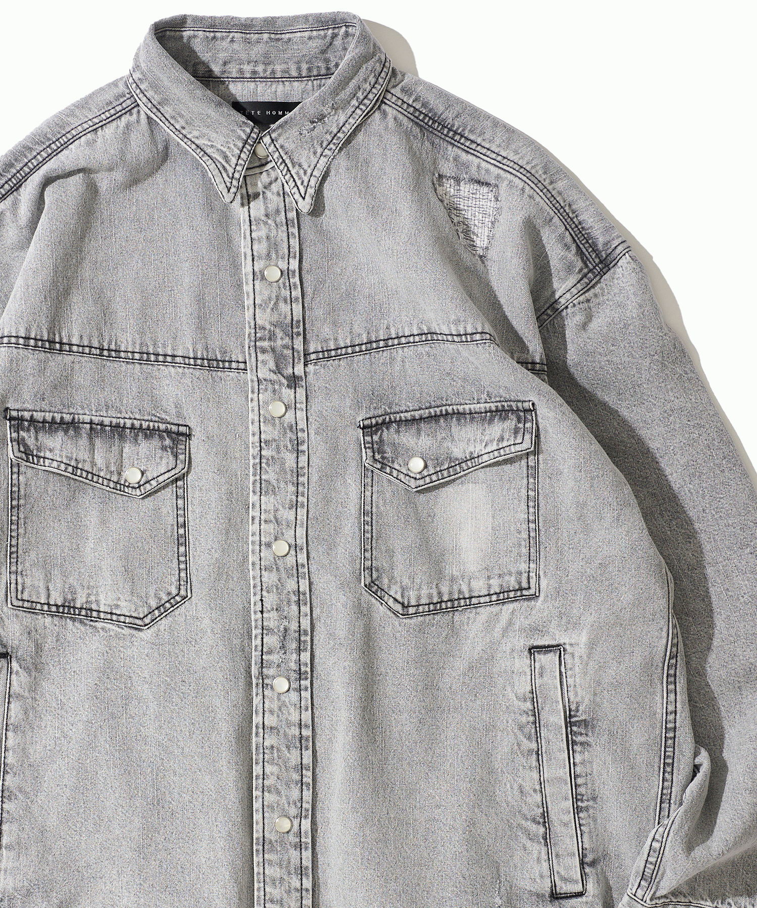 ダメージリペアデニムシャツ