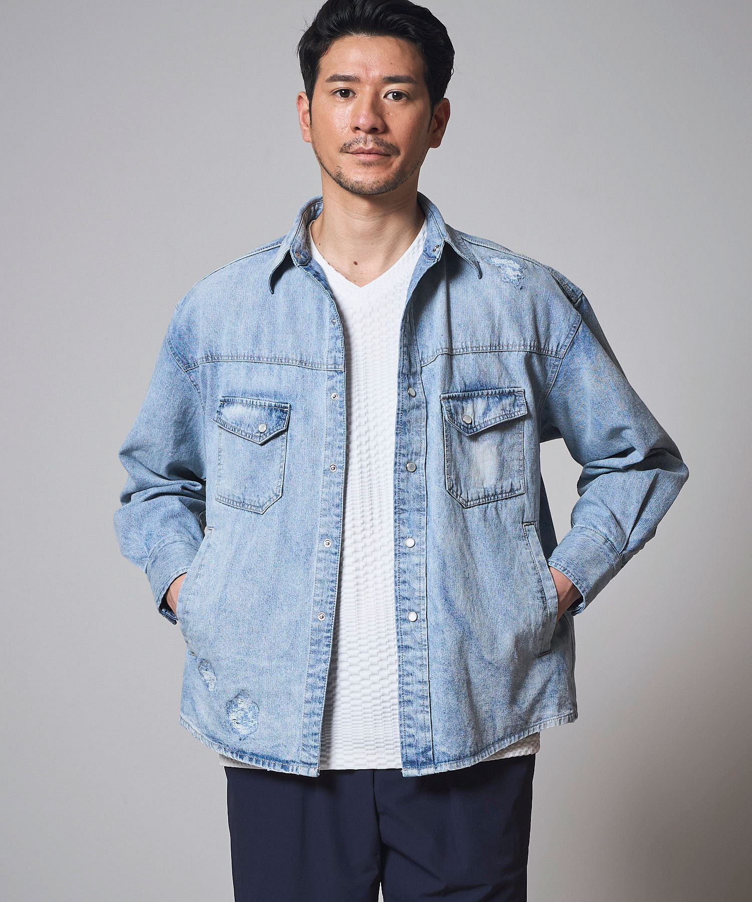 ブルー model:177㎝ 着用サイズ:L