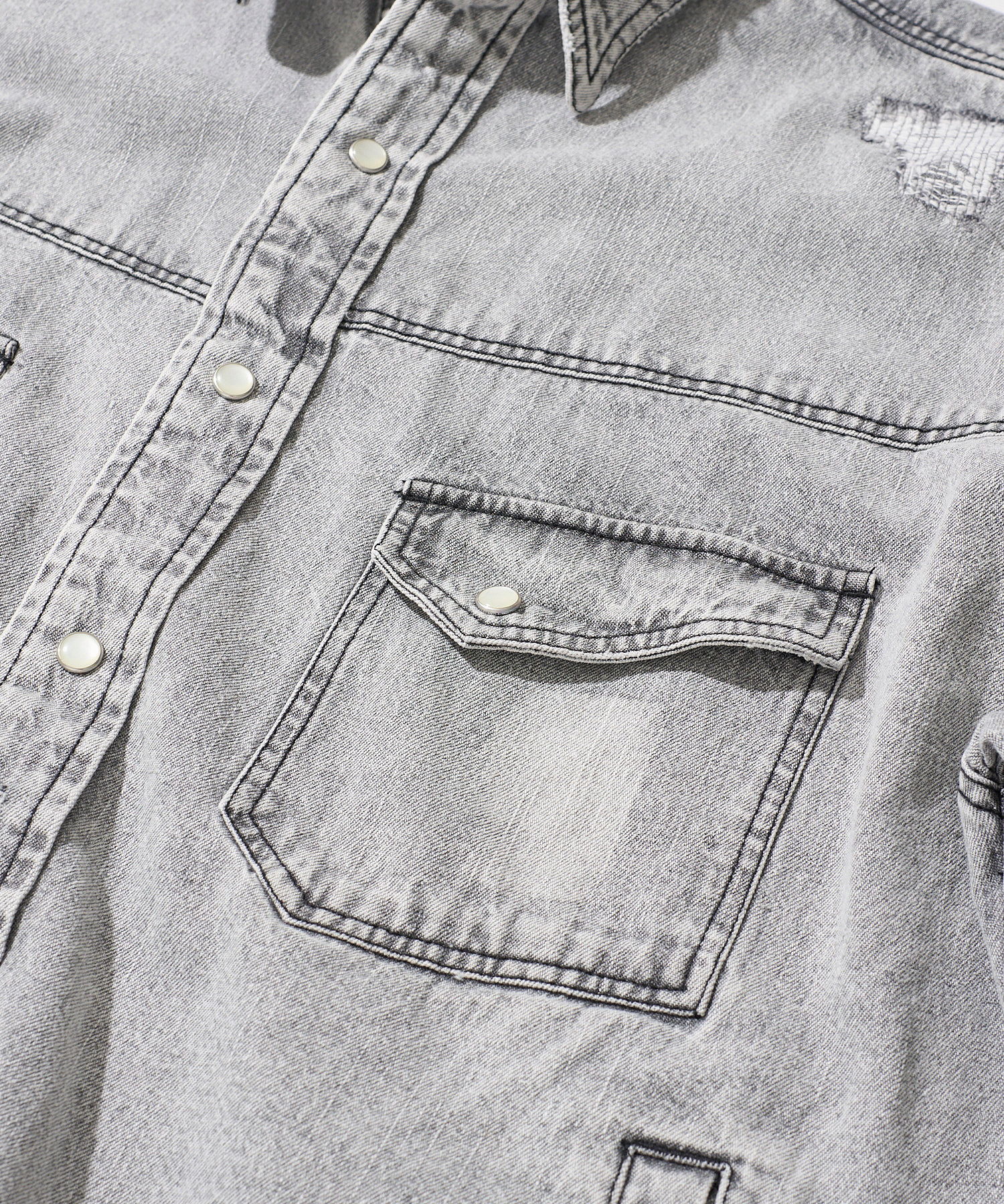 ダメージリペアデニムシャツ