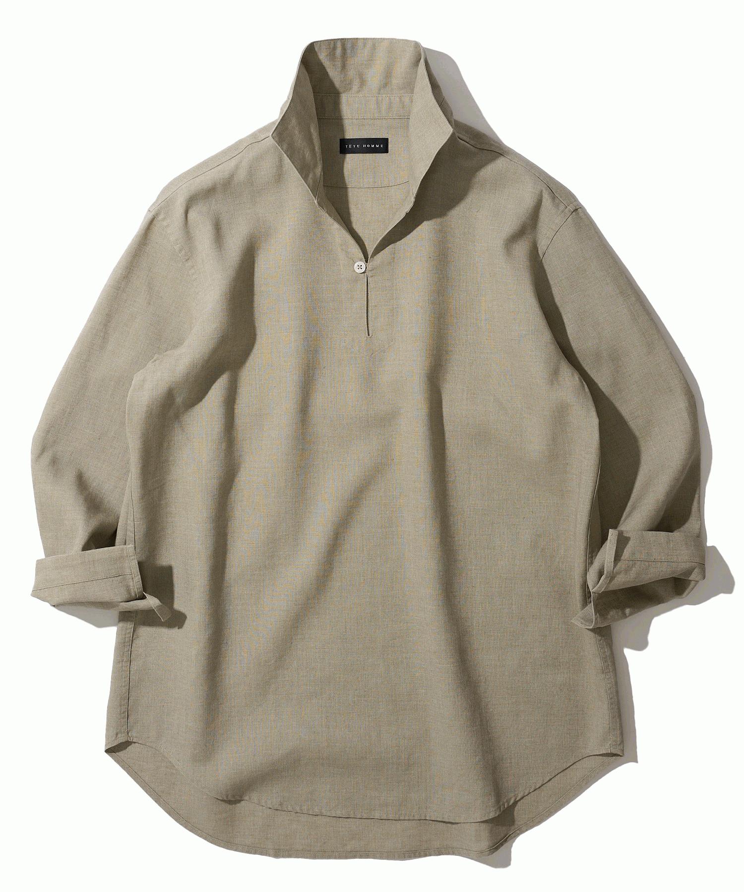 ハードマンリネン / Herdmans Linen 7分袖カプリシャツ / スキッパーシャツ