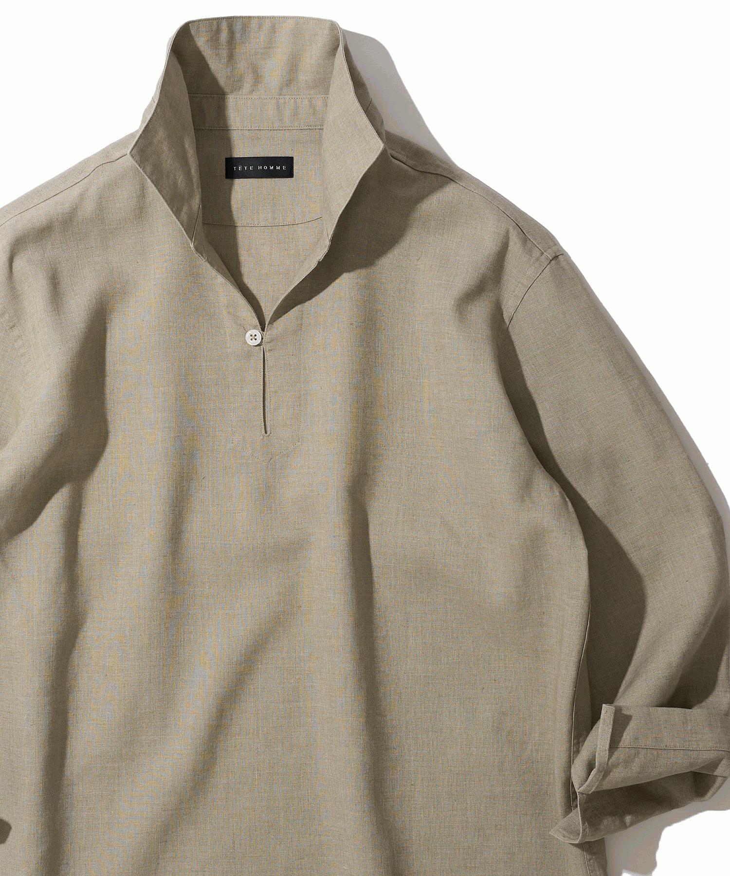 ハードマンリネン / Herdmans Linen 7分袖カプリシャツ / スキッパーシャツ