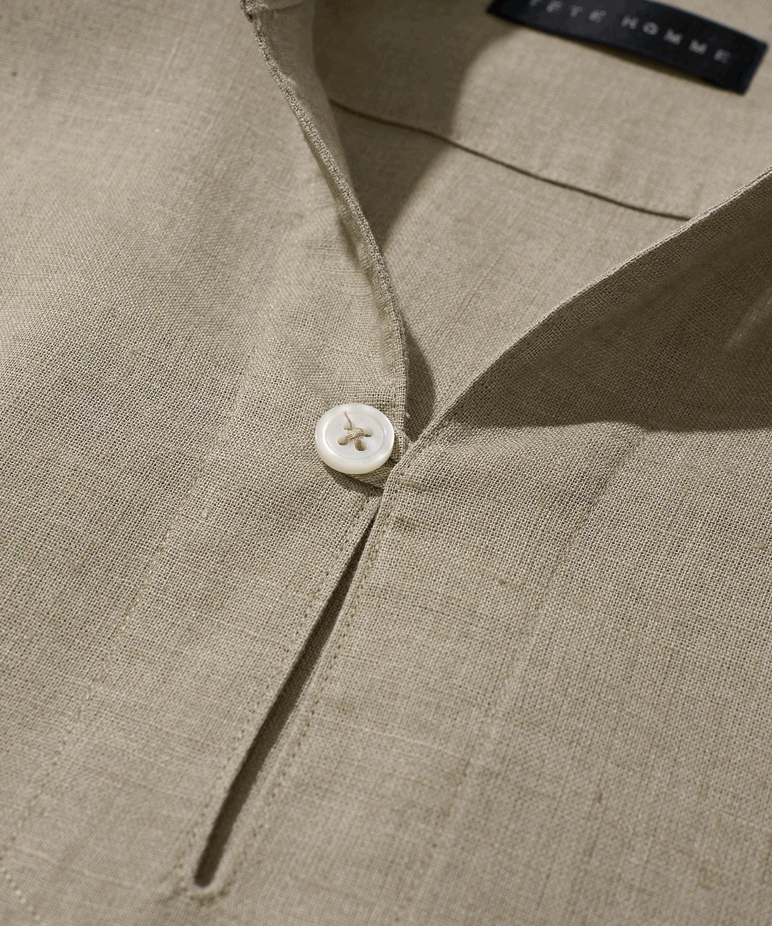 ハードマンリネン / Herdmans Linen 7分袖カプリシャツ / スキッパーシャツ
