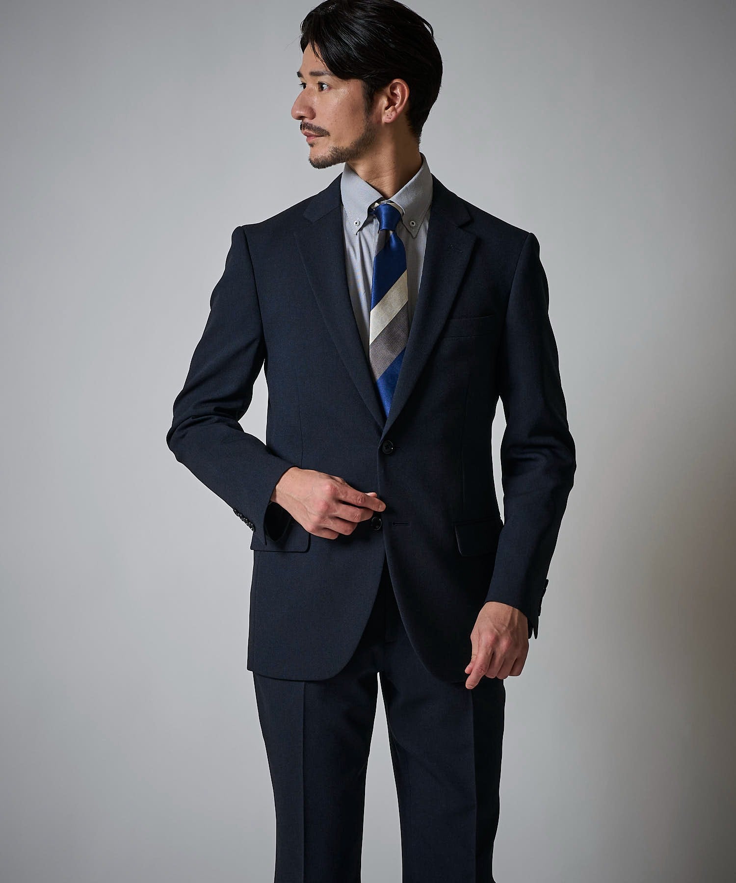 ダークネイビー(メランジ) model:177cm 着用サイズ:LARGE