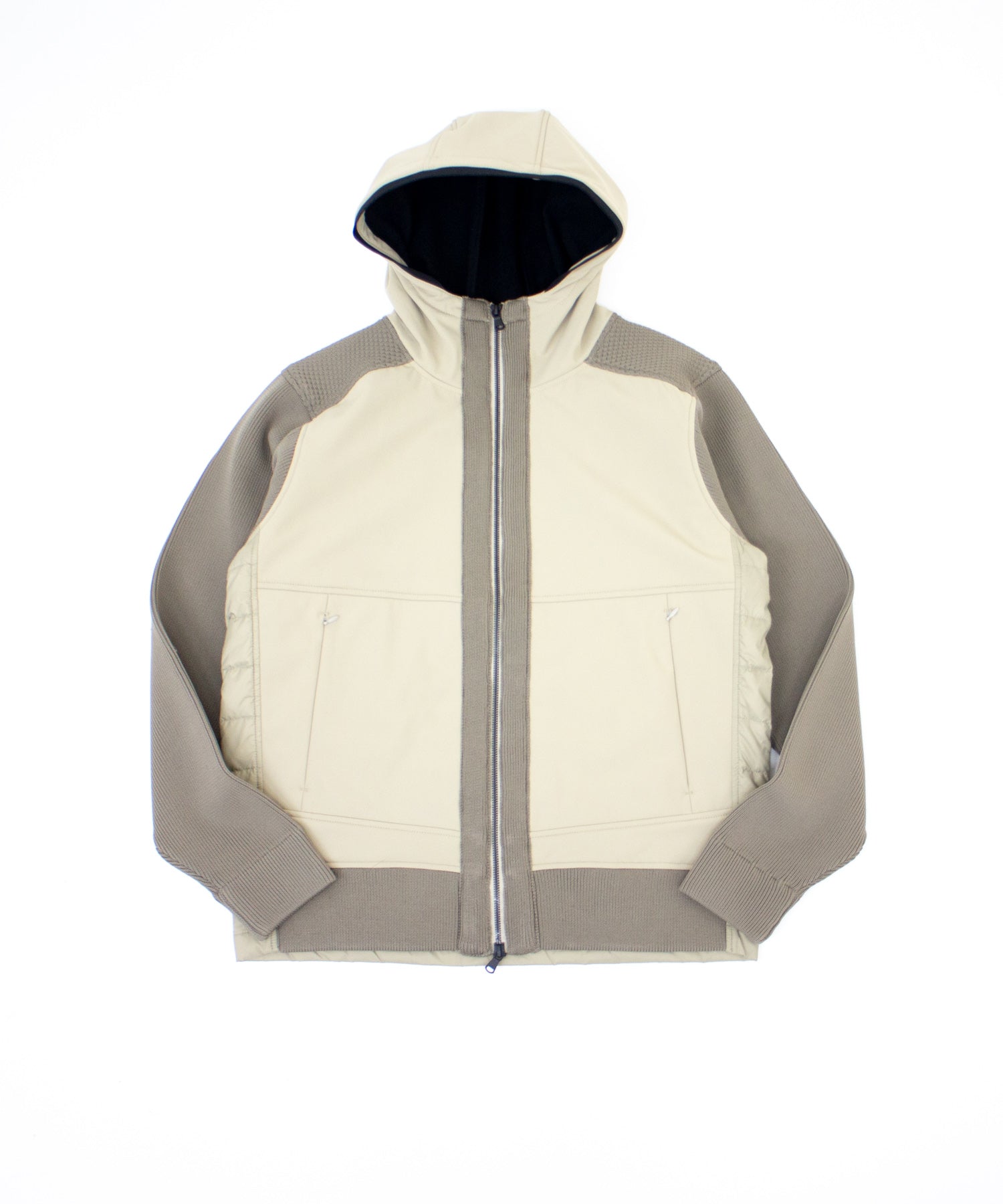 【NEW】テットオム（TETE HOMME）/ニットコンビダウンフードブルゾン ニットコンビダウンフードブルゾン