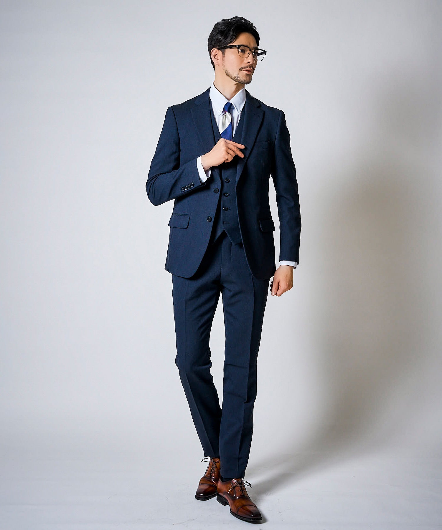 ネイビー系2(織柄) model:177cm 着用サイズ:L