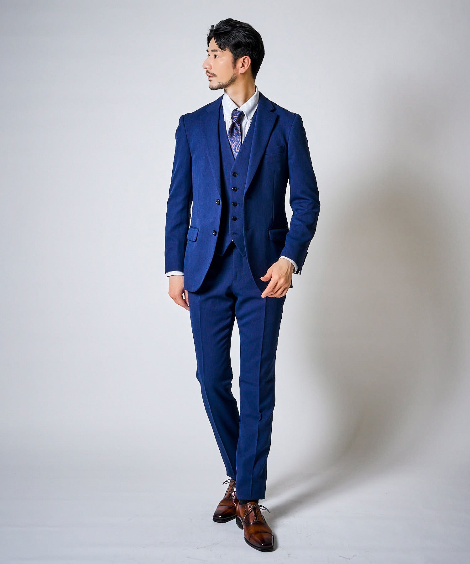 ブルー系2(織柄) model:177cm 着用サイズ:L