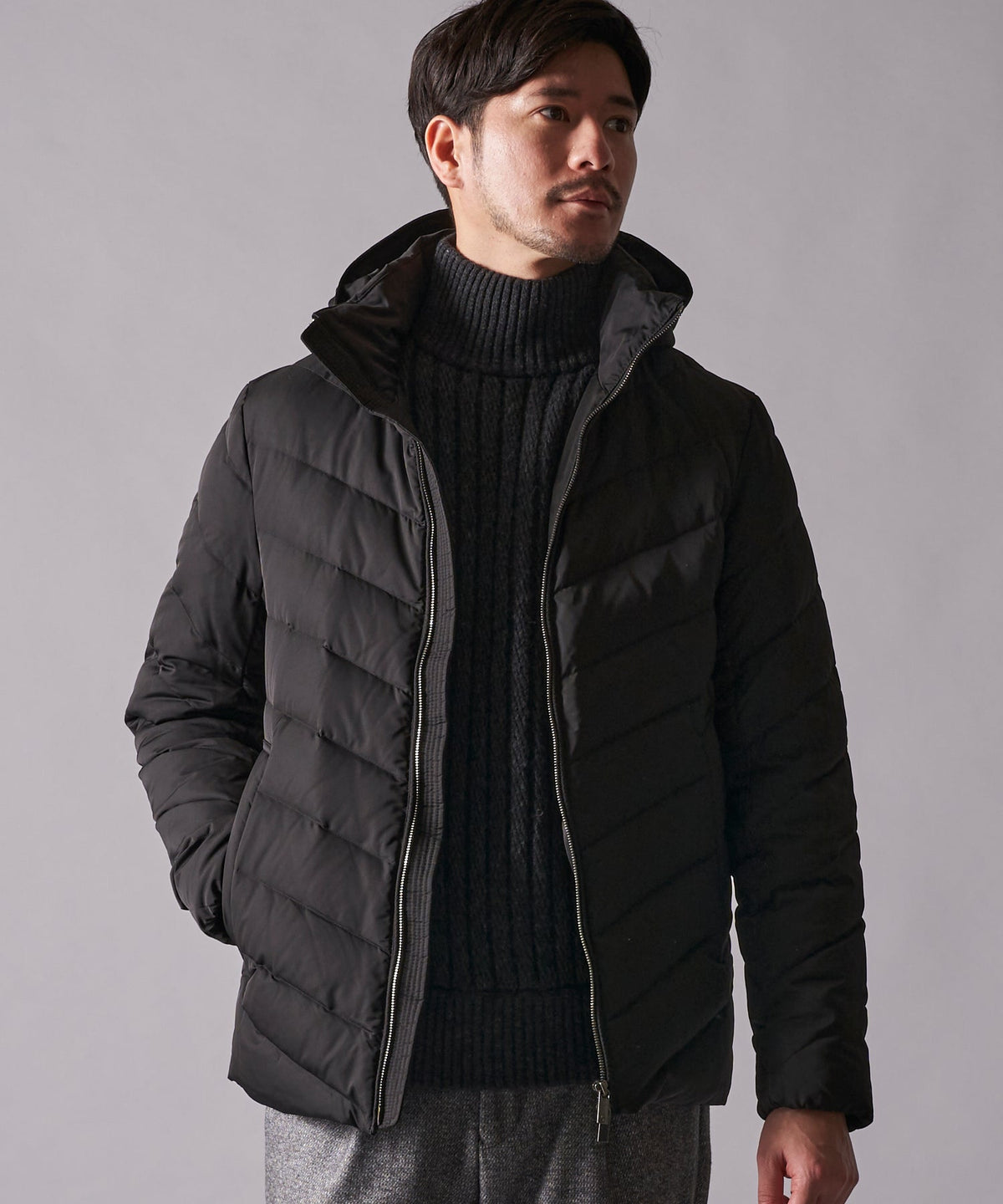TETE HOMME｜キルティングダウンフードブルゾン メンズ ブルゾン