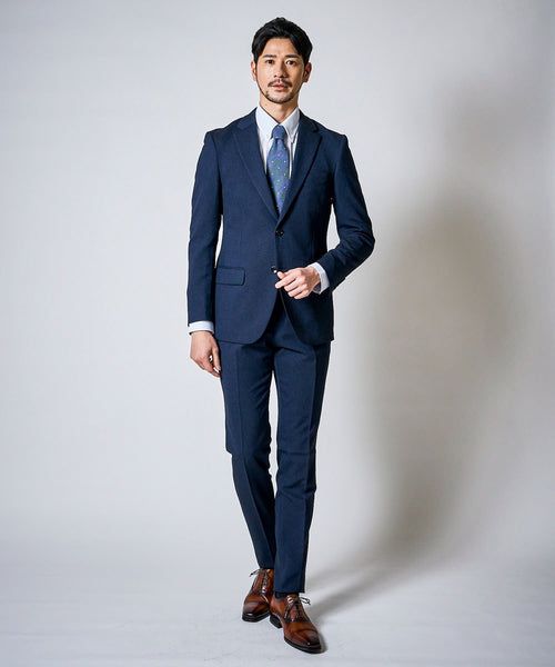 ブルー系1（無地系）　model：177cm　着用サイズ：M
