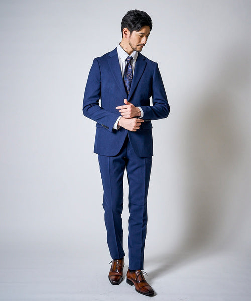ブルー系2（織柄）　model：177cm　着用サイズ：M