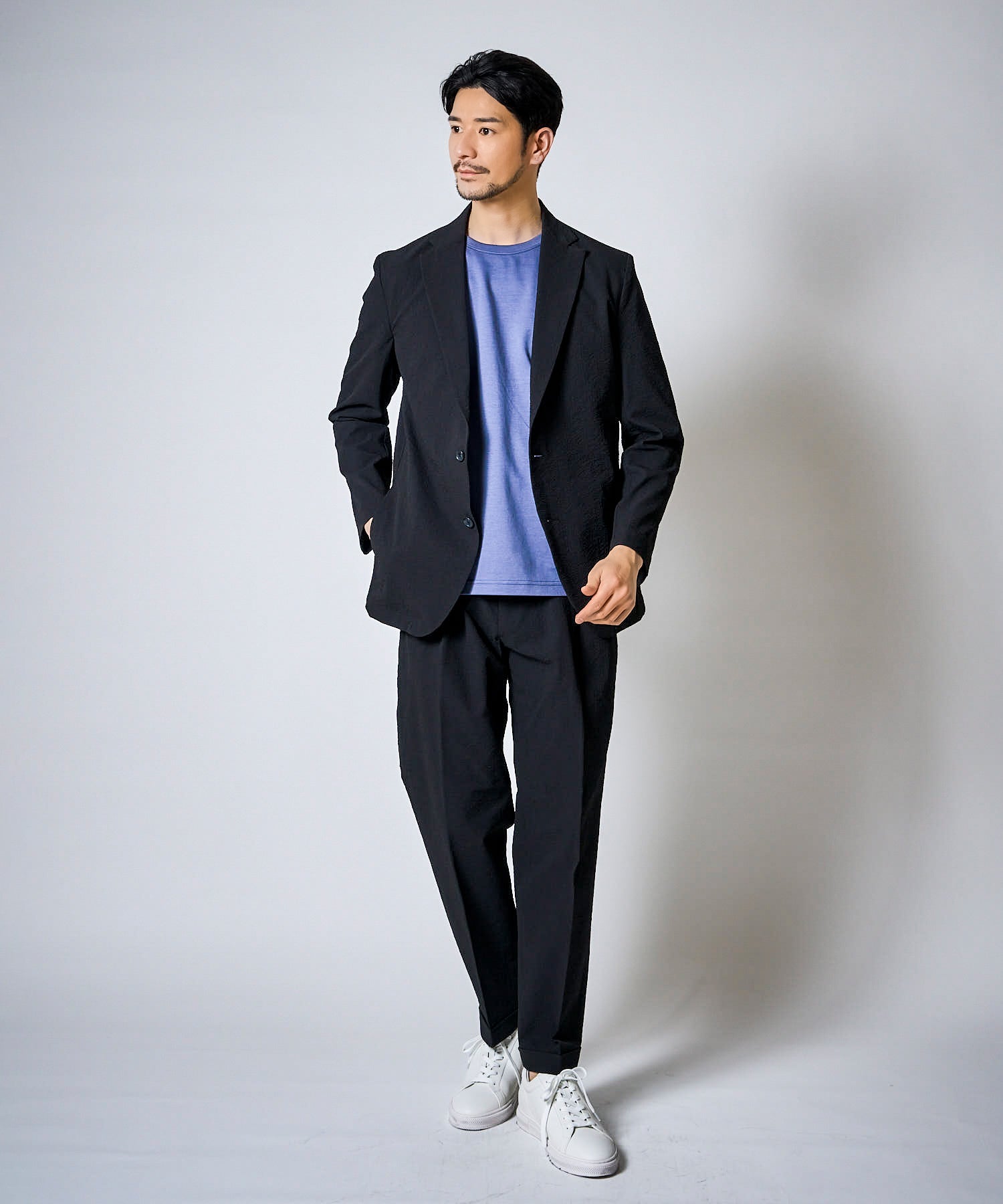 TETEHOMME テットオム 3ピース ネイビー　シルク混　背抜き TETE HOMME（テット オム） セレモニースーツ セットアップ moistiva