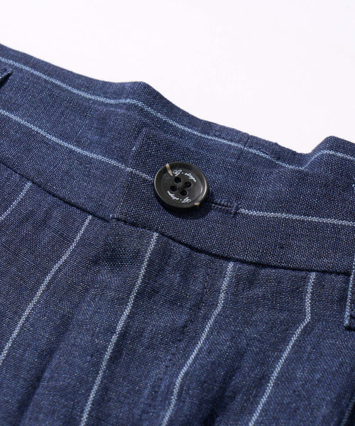 【決算セール】【G-STAGE】ALFA-FI 麻ストライプ柄パンツ