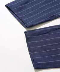 【決算セール】【G-STAGE】ALFA-FI 麻ストライプ柄パンツ