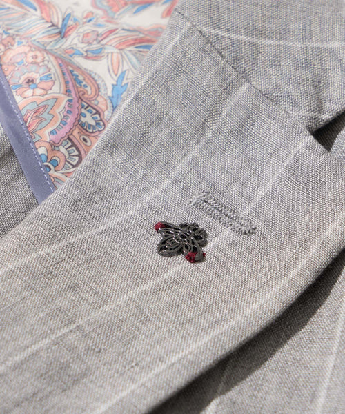 【決算セール】【G-STAGE】ALFA-FI 麻ストライプ柄ジャケット