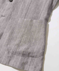 【決算セール】【G-STAGE】ALFA-FI 麻ストライプ柄ジャケット