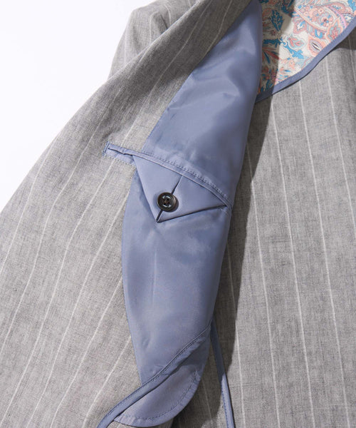 【決算セール】【G-STAGE】ALFA-FI 麻ストライプ柄ジャケット