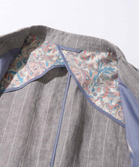 【決算セール】【G-STAGE】ALFA-FI 麻ストライプ柄ジャケット