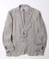 【決算セール】【G-STAGE】ALFA-FI 麻ストライプ柄ジャケット