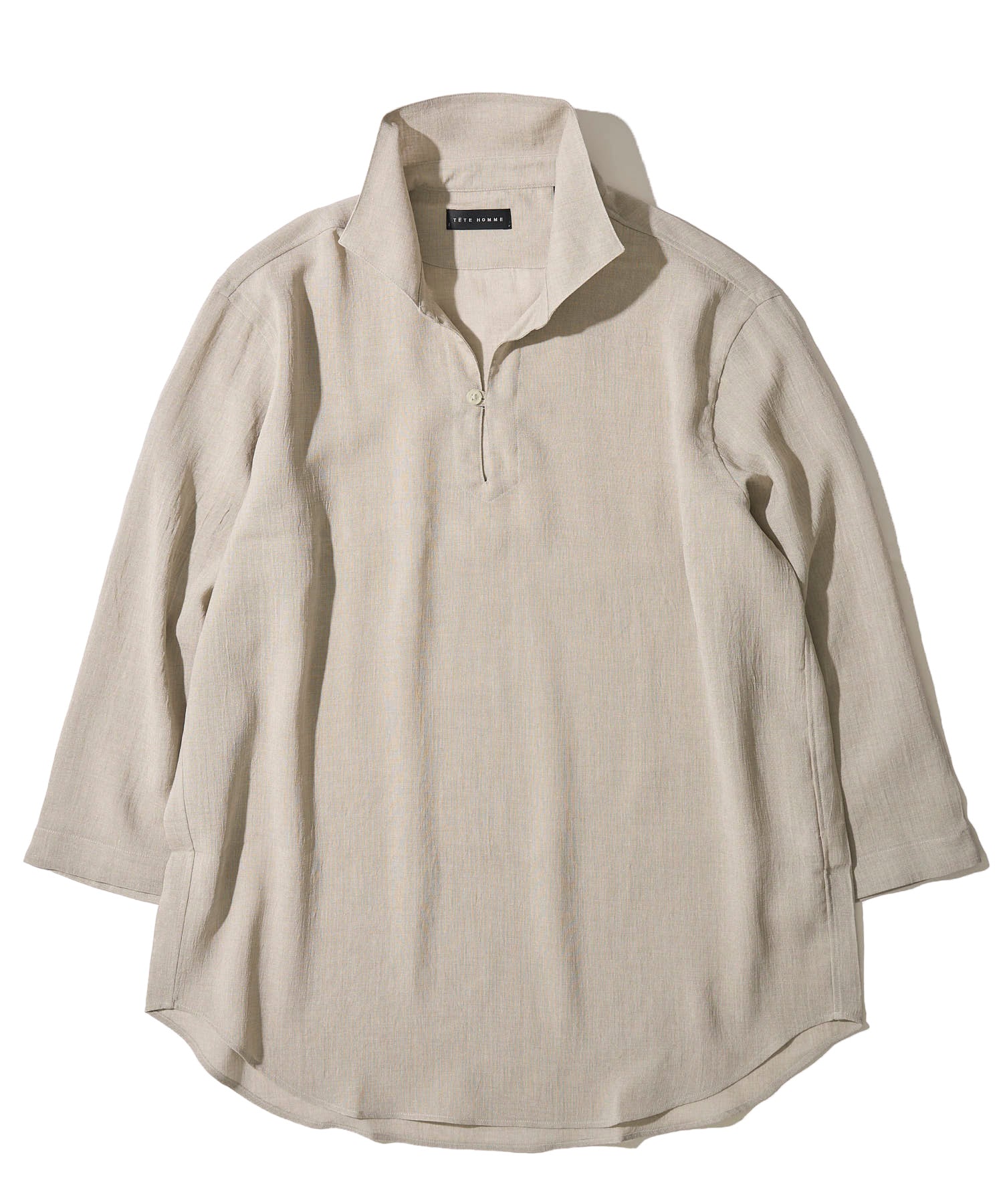 展開店舗限定】リネンライク ウォッシャブル スキッパーシャツ