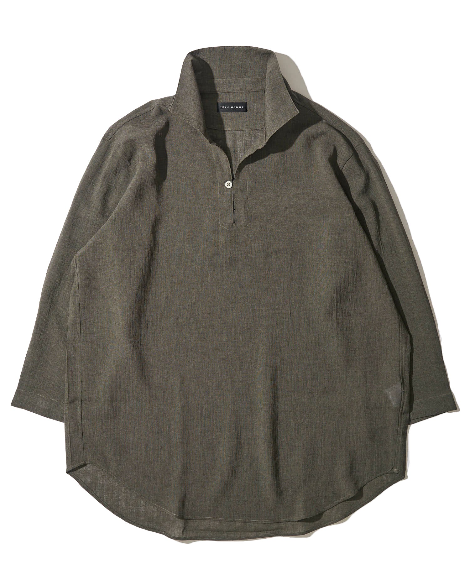 展開店舗限定】リネンライク ウォッシャブル スキッパーシャツ