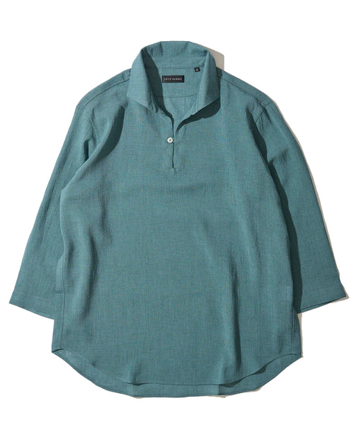 【展開店舗限定】リネンライク ウォッシャブル スキッパーシャツ