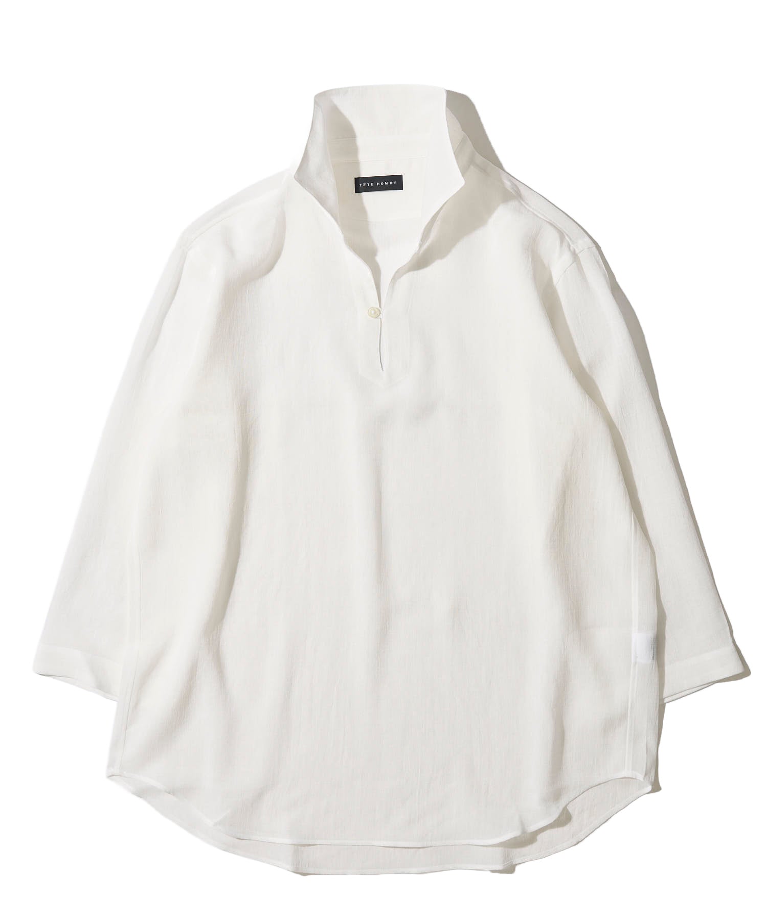 展開店舗限定】リネンライク ウォッシャブル スキッパーシャツ