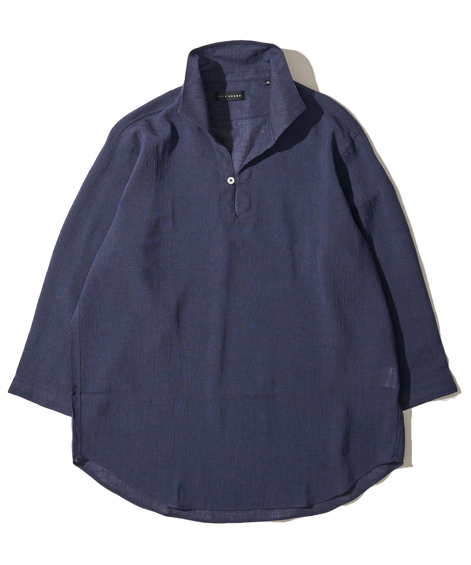展開店舗限定】リネンライク ウォッシャブル スキッパーシャツ