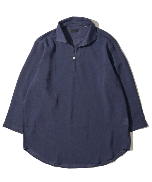 【展開店舗限定】リネンライク ウォッシャブル スキッパーシャツ