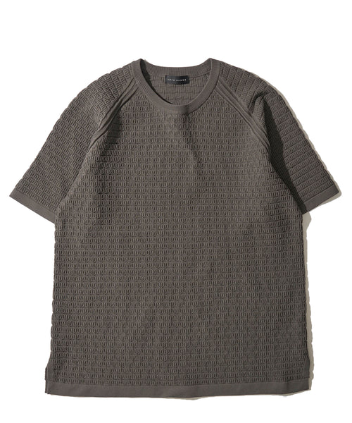 バタフライ柄半袖ニット