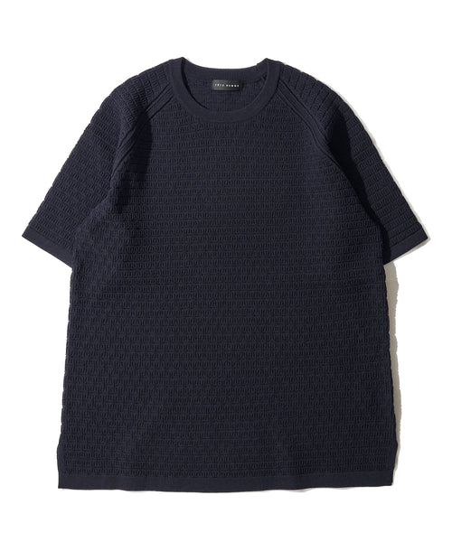 バタフライ柄半袖ニット