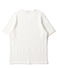 ふくれジグザグVネックTシャツ