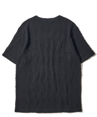 ふくれジグザグVネックTシャツ