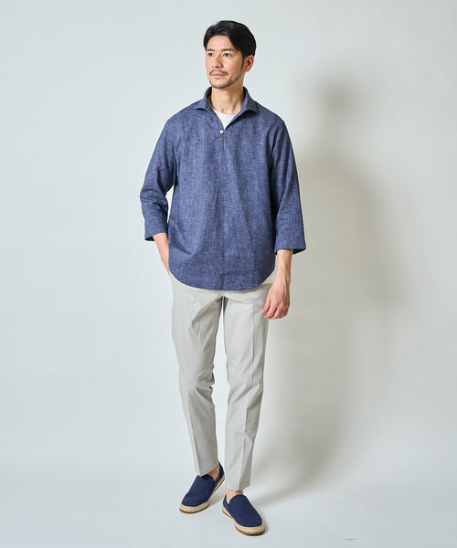 ハードマンリネン / Herdmans Linen 7分袖カプリシャツ / スキッパーシャツ