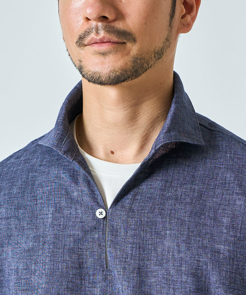 ハードマンリネン / Herdmans Linen 7分袖カプリシャツ / スキッパーシャツ