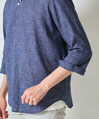 ハードマンリネン / Herdmans Linen 7分袖カプリシャツ / スキッパーシャツ