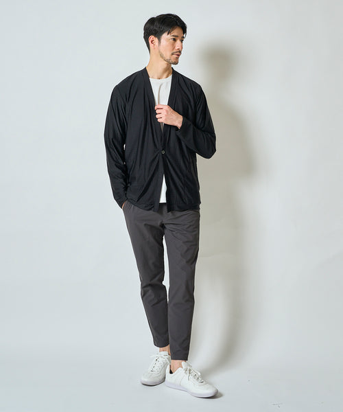 ナイロンストレッチテーパード９分丈パンツ
