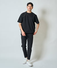 ナイロンストレッチ切替えクルーネックＴシャツ