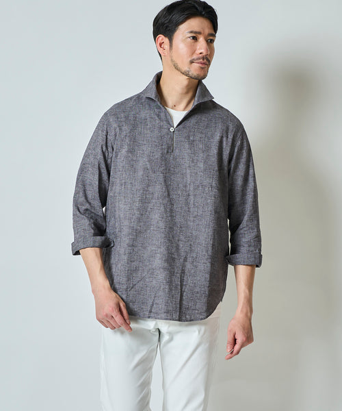 ハードマンリネン / Herdmans Linen 7分袖カプリシャツ / スキッパーシャツ