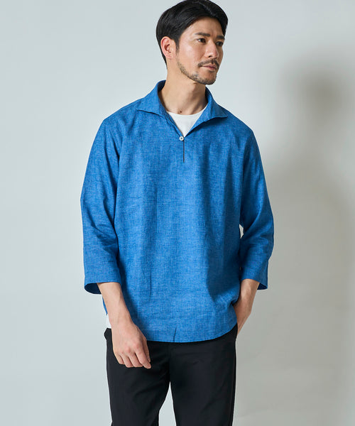 ハードマンリネン / Herdmans Linen 7分袖カプリシャツ / スキッパーシャツ