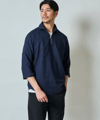 ハードマンリネン / Herdmans Linen 7分袖カプリシャツ / スキッパーシャツ