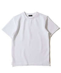 地柄系ボーダークルーネックＴシャツ