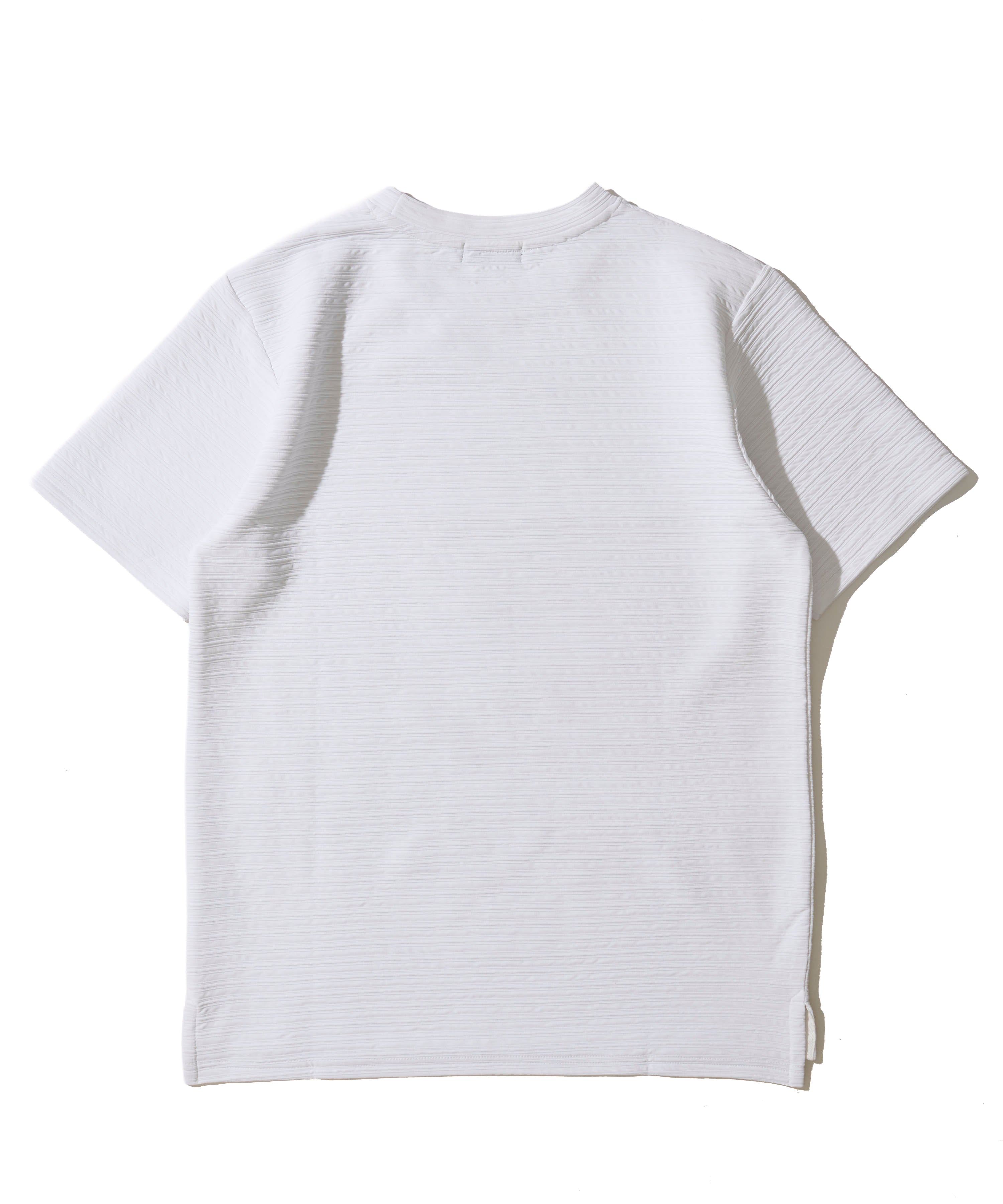 地柄系ボーダークルーネックＴシャツ