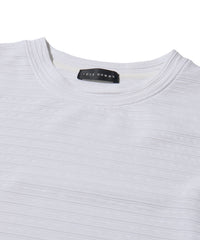 地柄系ボーダークルーネックＴシャツ