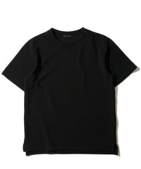 地柄系ボーダークルーネックＴシャツ
