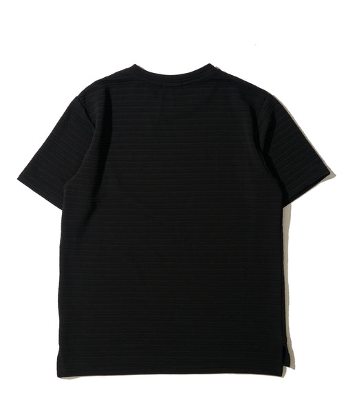 地柄系ボーダークルーネックＴシャツ